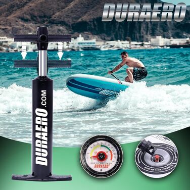 Надувна SUP-дошка DURAERO 330x76x15 см з кріпленням для камери, комплект аксесуарів, вантажопідйомність до 150 кг