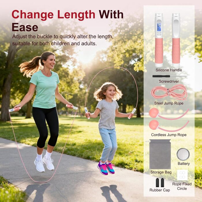 Стрибкове канат Flintronic з лічильником, для фітнесу, швидкий, регульований, з антиковзними ручками, для інтервальних тренувань HIIT, колір: білий