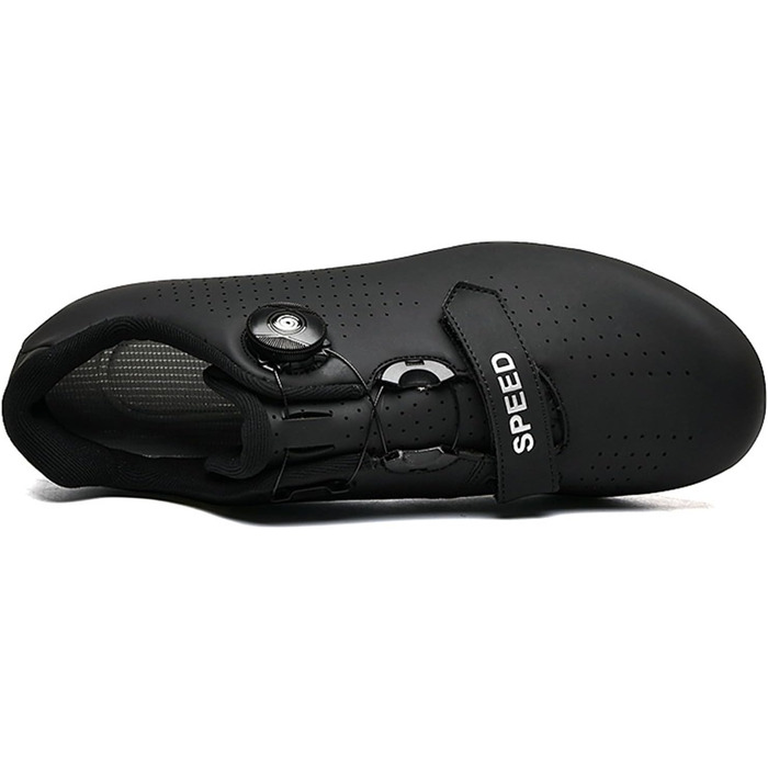 Велосипедні черевики для чоловіків та жінок, для шосе та гірського велосипеда з гумовою підошвою, дихаючі кросівки, не блокуючі велосипедні черевики MTB, чорний (38 EU)