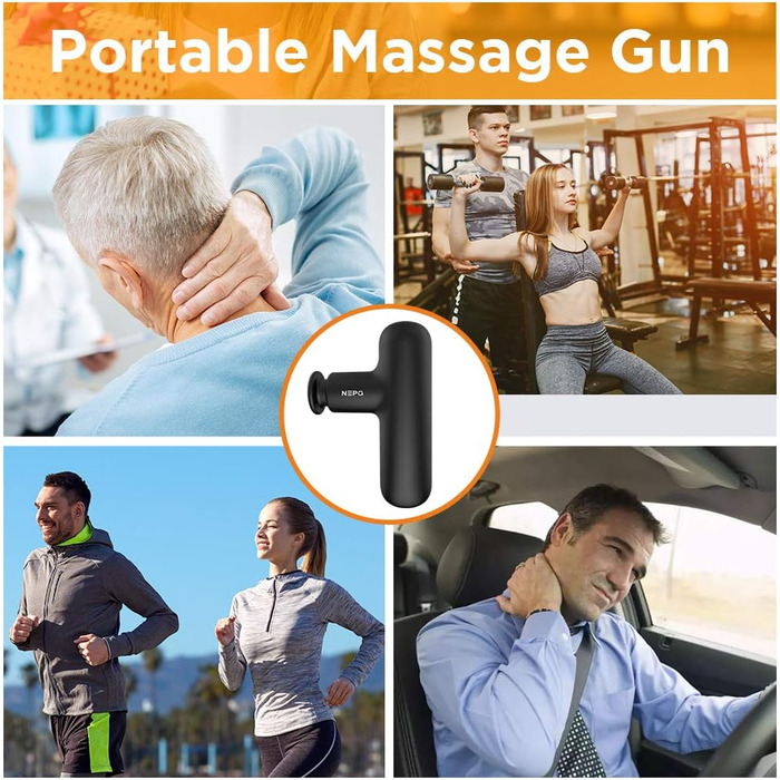 Масажер для м'язів Handheld Percussion Massage Gun - портативний масажер для зняття болю, чорний