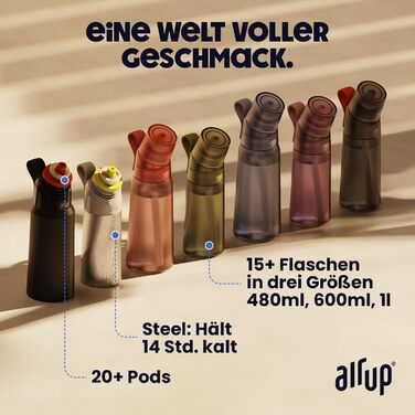 Пляшка для води air up Twist Pro Лаванда 600 мл з арома-капсулами та соломинкою - фіолетова пляшка для школи, спорту, фітнесу