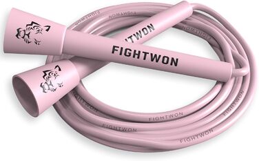 Стрибкове канат FightWon 5 мм з ПВХ, регульований, для занять вдома та на вулиці, з міцними ручками, надміцний ПВХ, білі ручки (Сакура Рожевий)