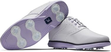 Жіночі гольф-туфлі FootJoy Tradition 38 EU, білий, темно-синій, фіолетовий