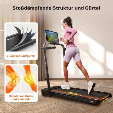 Електричний біговий тренажер Mobvoi Home Laufband SE 2.5 PS, 12 км/год, компактний, складний, з пультом ДУ, для дому, з додатком TicSports, чорний