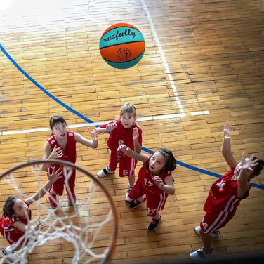 Баскетбольні м'ячі Wuzfully для дітей та дорослих, Indoor/Outdoor, 5 шт., помаранчевий, синій