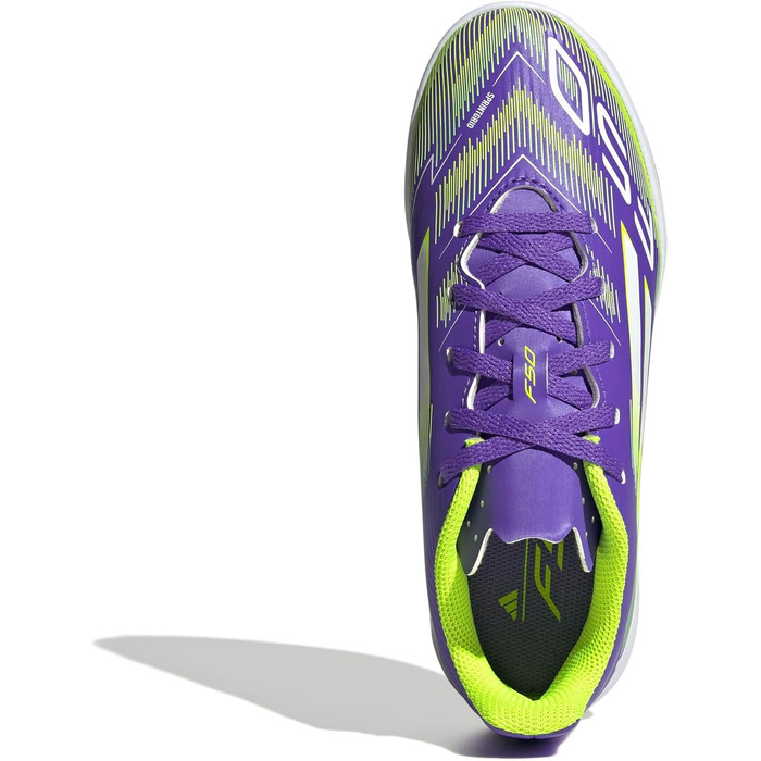 Дитячі футбольні бутси adidas F50 Club Indoor для залу, 34 EU, Purple Rush/Cloud White/Lucid Lemon