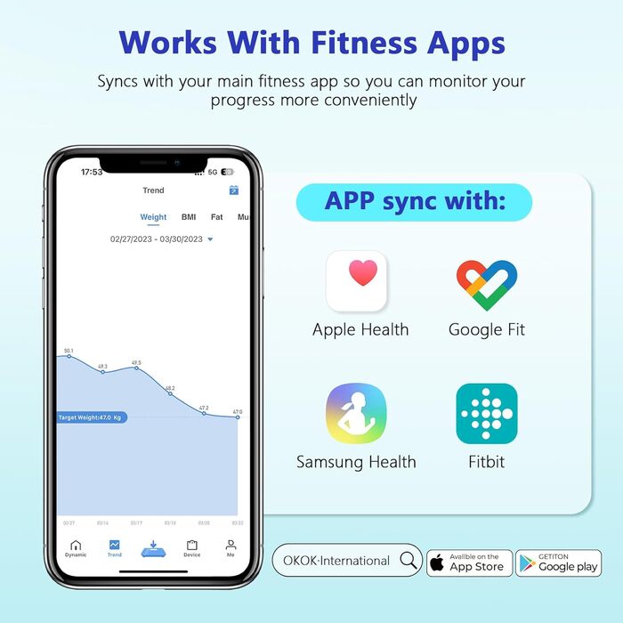 Вага тіла Diboniur з аналізом складу тіла, з додатком, для вимірювання жиру, м'язової маси, ІМТ та інших показників (чорна)