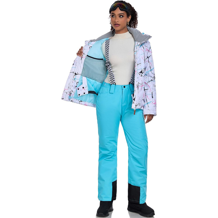 Жіночий сніговий костюм HOTIAN, водонепроникний, вітронепроникний, теплий, для катання на лижах, сноуборді, походів та альпінізму. Кольори: блакитний та блакитний