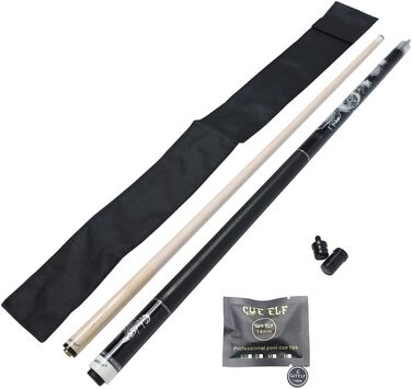 Більярдний кий Billardqueue, 147.3 см, дерево, горіх, клен, наконечник 13 мм, чорний, 20oz