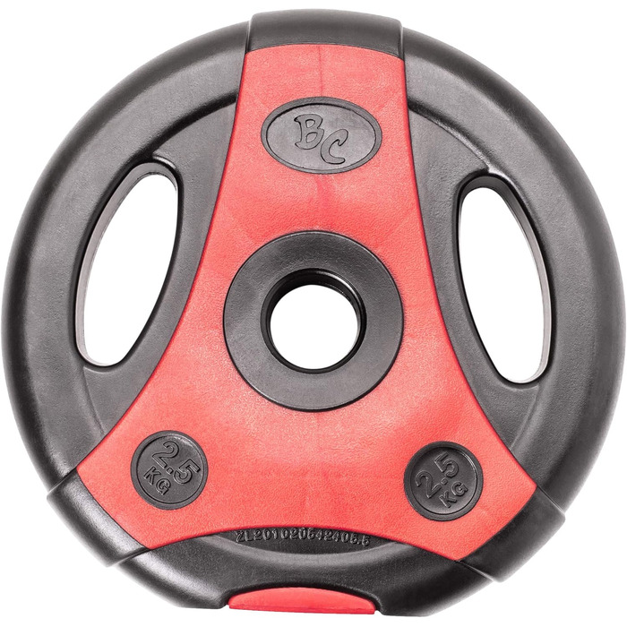 Диски для штанги Bad Company K-Grip з ручками, пластикове покриття, 30/31 мм, 2,5-10 кг (пара) або набір 7,5-30 кг
