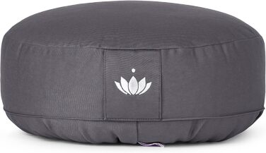 Медитаційне подушення Lotuscrafts® з висотою сидіння 10 см, низьке, з дінковою начинкою, кругле, для йоги та медитації, знімний чохол, сертифікат GOTS