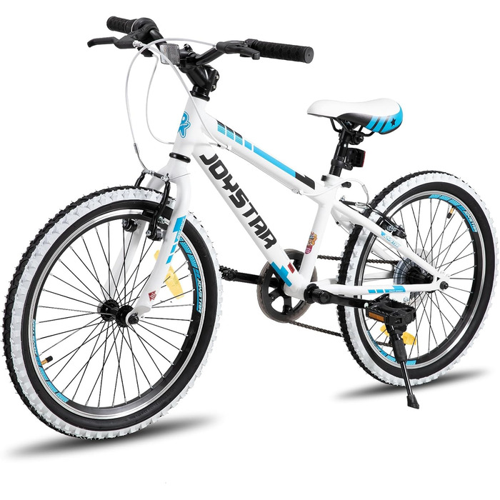 JOYSTAR Lubbock 20/24 дюйми: дитяче гірське велосипед для хлопчиків та дівчаток 7-12 років. 1/7-швидкісна передача, бічні стрічки, гірський велосипед 20 дюймів, білий колір
