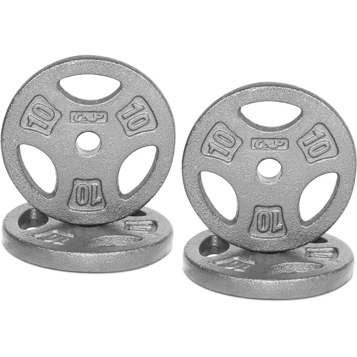 Диски для штанги CAP Barbell 2,5 см, 4,5 кг, набір 4 шт, сірі, зі зручним хватом