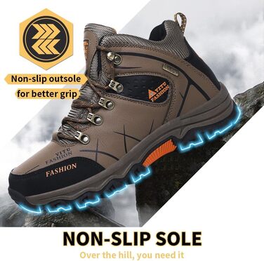 Чоловічі трекінгові черевики Littleplum Khaki 39 EU - тепла підкладка, дихаючі, антиковзаючі, високий верх