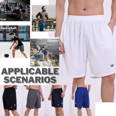 Спортивні штани чоловічі з кишенями та еластичним поясом, швидкодрійна спортивна/бігова штанина (4XL, чорний, сірий, білий, світло-сірий, зелений)