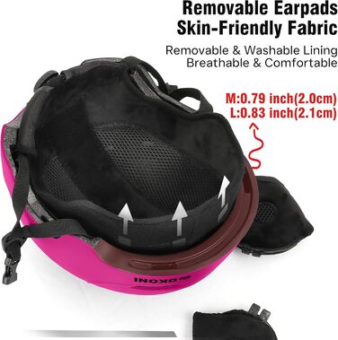 Шолом для сноуборду та гірських лиж, унісекс, рожевий, розмір M (54-58 см)