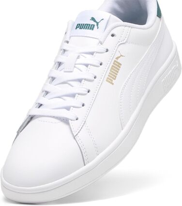 Кросівки PUMA Smash 3.0 L унісекс, білі з малахітовим та золотим кольором, розмір 42 EU
