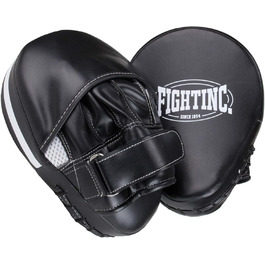 Fightinc. Пади для рук Focus Pads Pro, вигнуті, для професійного тренування з боксу, кікбоксингу, муай-тай, MMA, універсальний розмір, чорні/білі