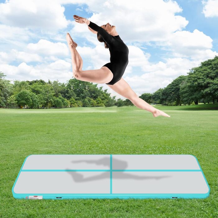 Надувний килимок для гімнастики BPB з електронасосом. 10 футів. Килимок для акробатики та тренувань. Підходить для дому, спортзалу, челедингу, йоги, пілатесу, бойових мистецтв, пляжу та водяних розваг. Розмір: 300x100x10 см