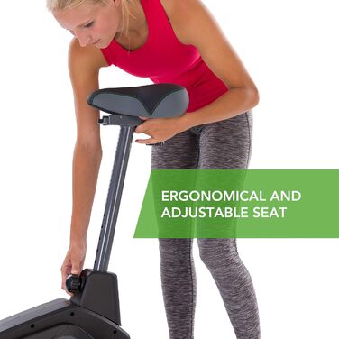 Велотренажер Tunturi Cardio Fit E30 з магнітною системою, LCD-дисплеєм, датчиками пульсу та тримачем для планшета, домашній ергометр для фітнесу