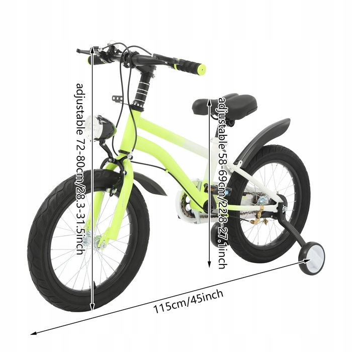 Дитячий велосипед 16 дюймів з підсвіткою та додатковими колесами