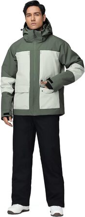 Чоловічий комплект гірськолижний HOTIAN: куртка та штани, водонепроникний, дихаючий, з капюшоном. Ідеально для сноуборду та катання на лижах. Розміри L, LGR+BK