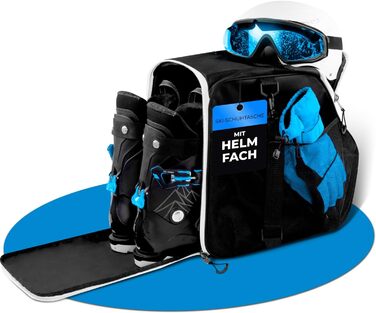 Чохол для лижних черевиків для дітей з відділенням для шолома [40 л] - модель ISCHGL, чорно-білий