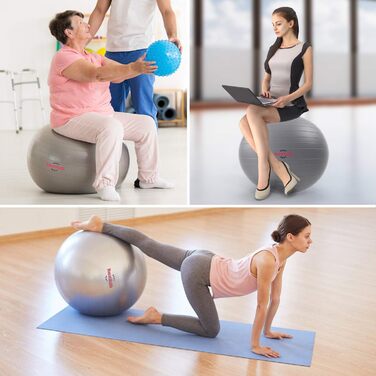 Гімнастичний м'яч Women's Health для фітнесу, стабільності та тренувань, антивибуховий, для йоги, пілатесу, пресу та сидіння