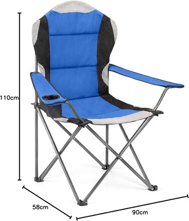 Крісла для кемпінгу Hyfive, розкладні, з підлокітниками, сині