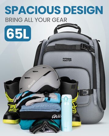 Чохол для лижних черевиків OutdoorMaster Rhino 65л, сріно-сірий, універсальний