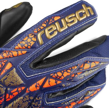 Воротарські рукавички Reusch Attrakt Gold X, унісекс, розмір 10, синьо-золотисто-чорні