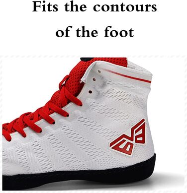 Боксівські кросівки для жінок та чоловіків, 44EU, червоно-білі: стабільність, комфорт, для боксу, боротьби, кікбоксингу та ін.