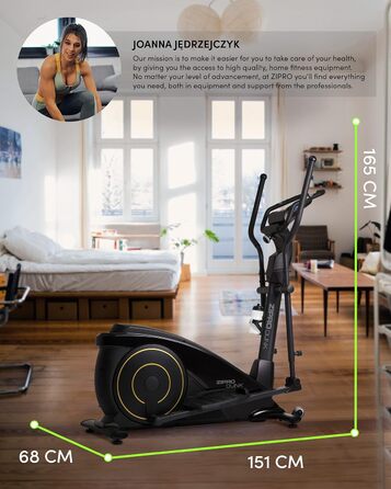 Zipro Crosstrainer Dunk: еліптичний тренажер для дому, до 150 кг, 16 рівнів опору