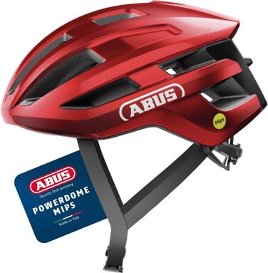 ABUS PowerDome MIPS шолом для шосе на велосипеді - легкий шолом з вентиляцією та захистом від ударів, Made in Italy, для жінок та чоловіків, білий (блискучий білий)