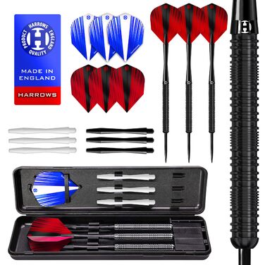 Дарти Harrows Caliber 90% Tungsten (21-30г) - Набір з 16 предметів (шафти, пір'я, кейс)