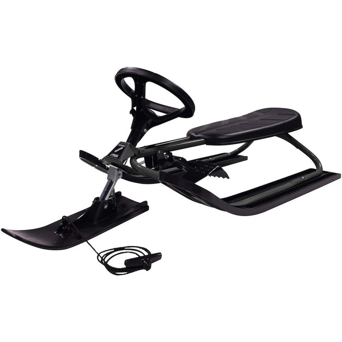 Санки STIGA Snowracer Iconic для дітей від 5 років, сталевий каркас, гальмо, трос, до 80 кг, зимові, сірі/чорні