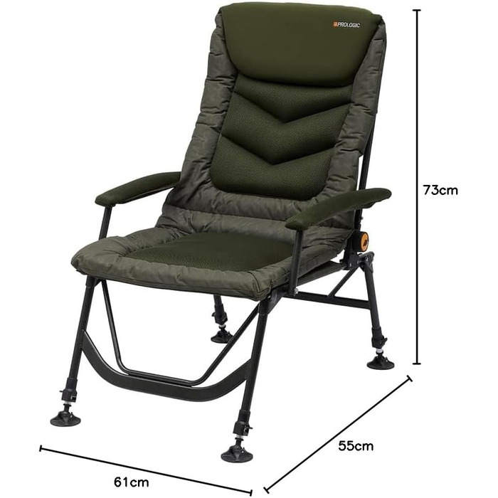 Крісло для риболовлі Prologic Inspire Daddy Long Recliner з підлокітником - зручне риболовне крісло
