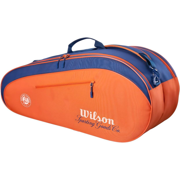 Сумка для тенісних ракеток Wilson Roland Garros Team 6: на 6 ракеток, велика кишеня для одягу, Clay/Navy