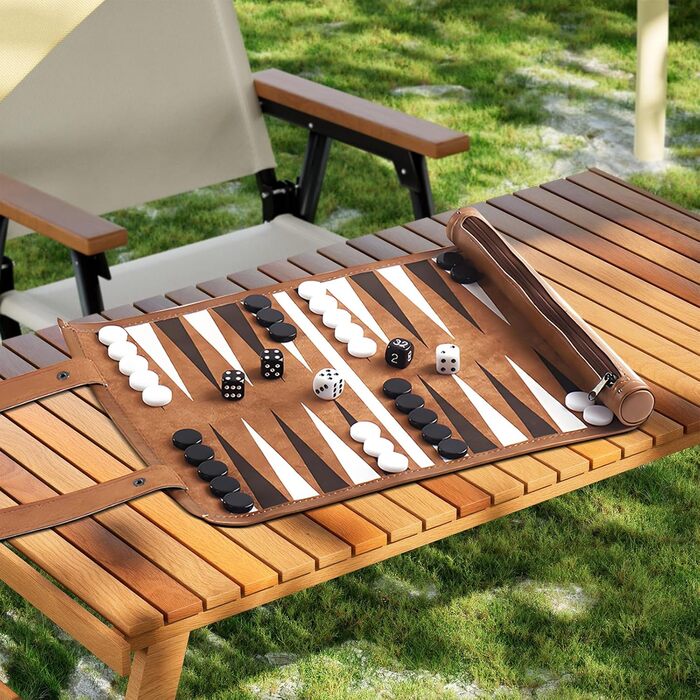 Набір для гри в шашки (бекґеммон) з масивного дерева - класична гра для сім'ї, подорожей та любителів стратегії, портативна та довговічна