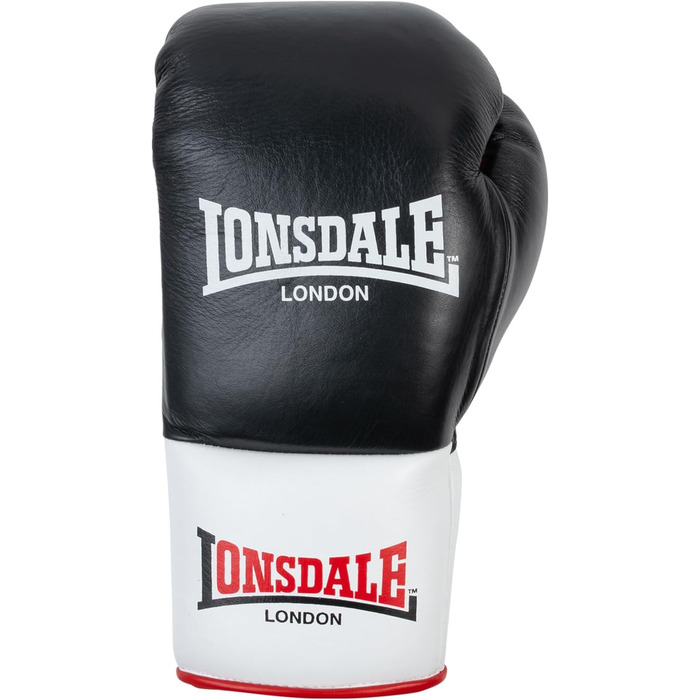 Боксерські рукавички Lonsdale Campton з натуральної шкіри (Чорний/Білий/Червоний, 08 oz R)