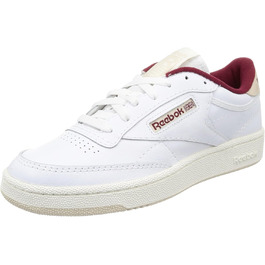 Кросівки Reebok Club C 85 - класичні білі, шкарлатно-коричневі, унісекс, 34.5 EU