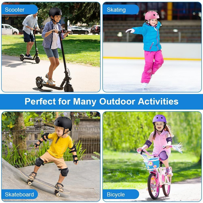 Дитячий шолом Flintronic для велосипеда, скейтборда, ролера, 2-13 років, комплект, чорний