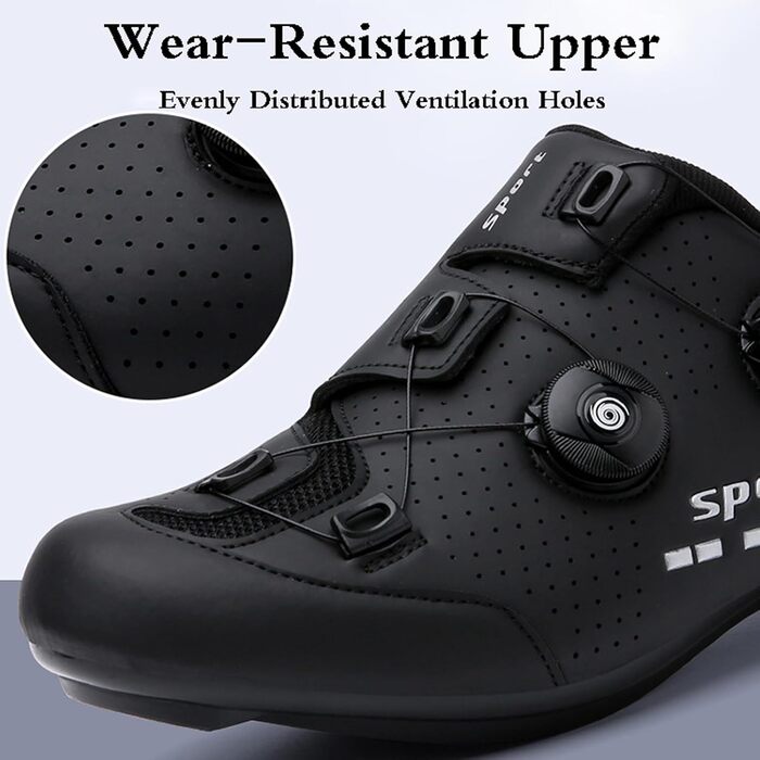 Велотуфлі чоловічі, жіночі, унісекс, для шосе, Indoor Cycling, чорні, 36 EU, антиковзаючі, дихаючі