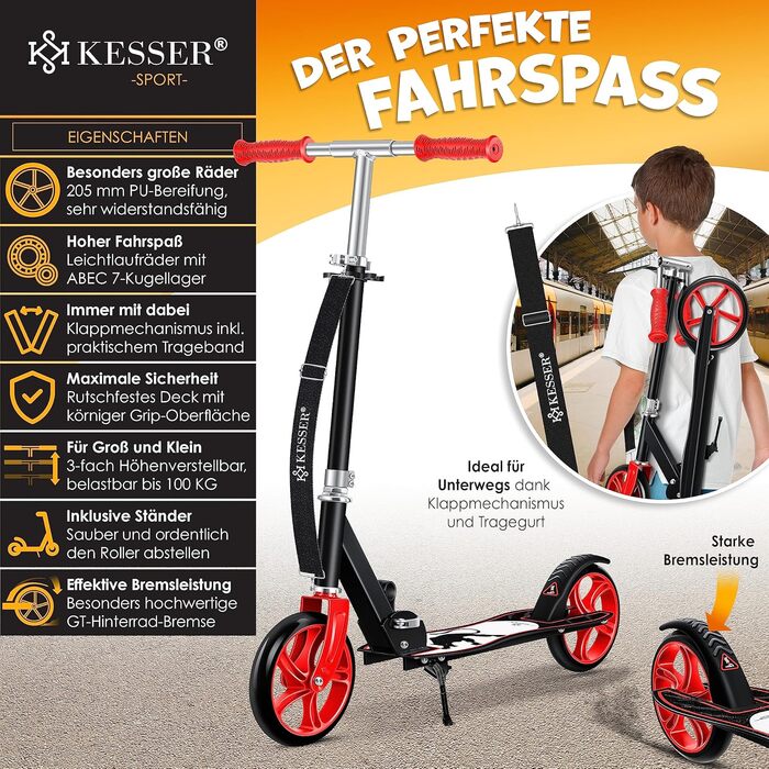 Дитячий самокат KESSER Cityroller, складаний, для міста