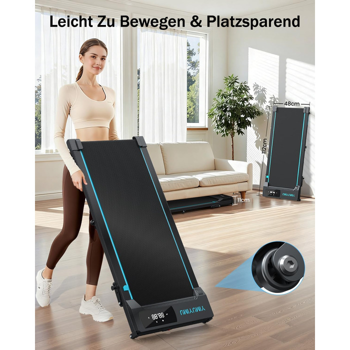 Домашня бігова доріжка Walking Pad з регульованим нахилом 0-8% та швидкістю до 10 км/год