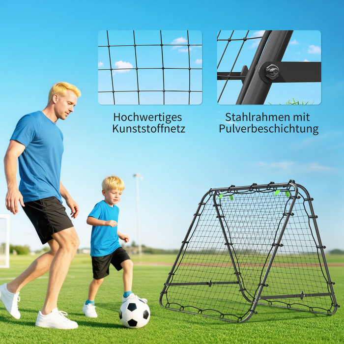 Ворота для футболу HOMCOM, регульовані, складані, металевий каркас, 100 x 68-95 см, чорного кольору