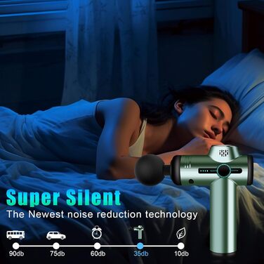 Масажер для м'язів Mini Muskel: портативний електричний масажер з LCD дисплеєм, 99 швидкостей, 8 насадок, тиха робота 35dB, акумуляторний