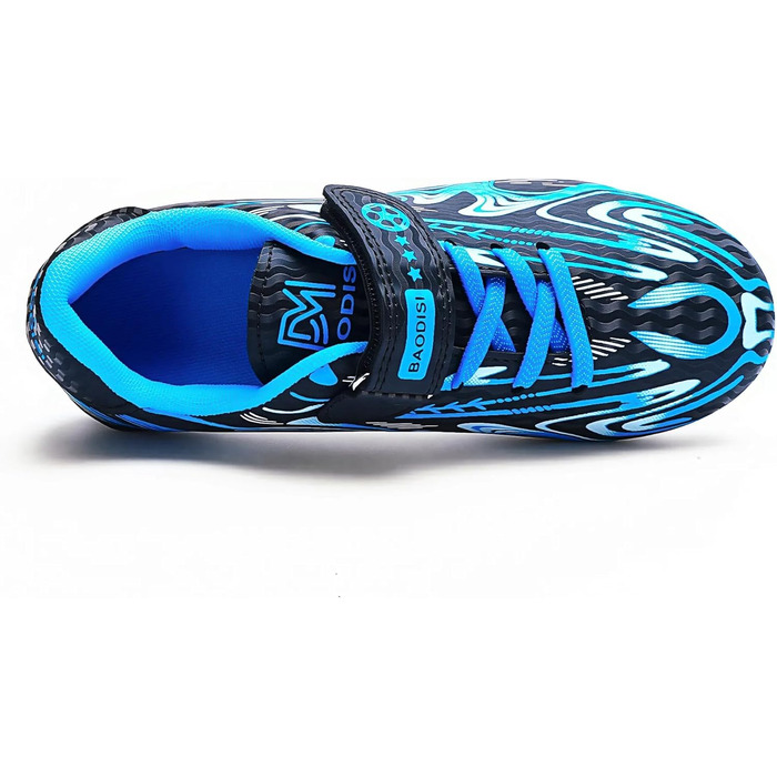 Дитячі футбольні бутси для хлопчиків та дівчаток. Зручні футбольні бутси для гри в залі та на вулиці. Професійні футбольні шиповані бутси для тренувань (38 EU, Синій)