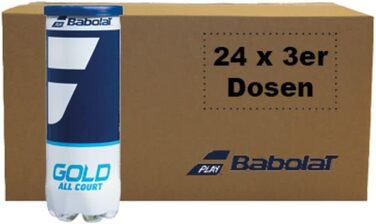 Тенісні м'ячі Babolat Gold All Court, 72 шт. (24×3), для дорослих гравців і тренерів, універсальні, високоякісні, у тубах