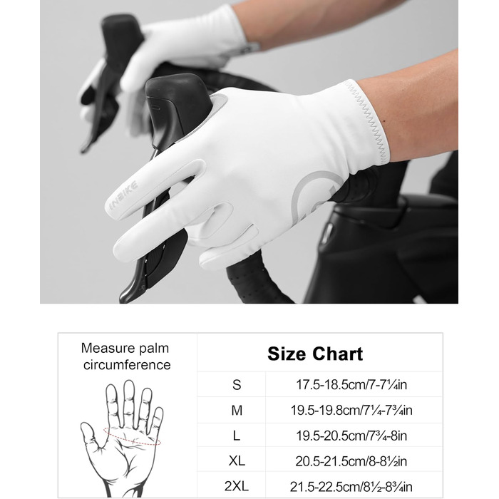 Велосипедні рукавички Inbike C701 M білі: теплі, вітронепроникні, дихаючі, з підтримкою сенсорного екрану та світловідбиваючими елементами для чоловіків та жінок